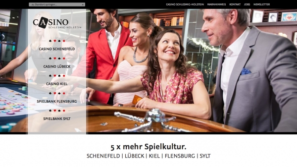 Screenshot der Webseite 'Casino(s) Schleswig-Holstein'