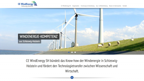 Screenshot der Webseite 'CE WindEnergy SH'