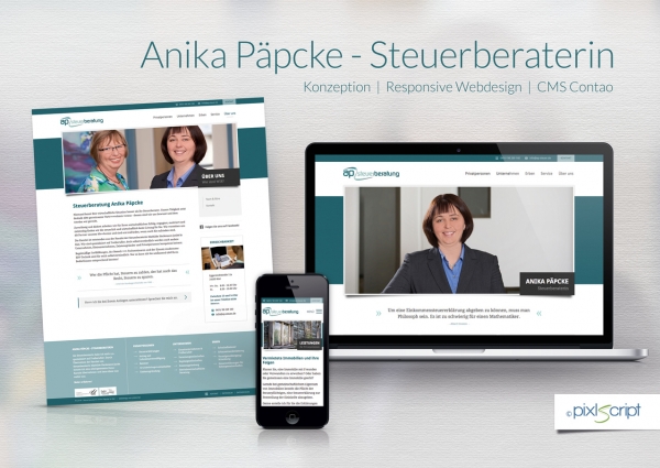Für die Steuerberaterin Anika Päpcke haben wir eine brandneue Contao-Webseite geplant und programmiert.