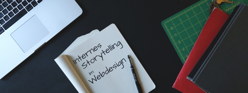 Bildmontage mit dem Titel "Internes Storytelling im Webdesign"
