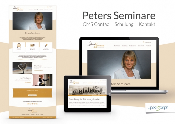 Auf ihrer neuen Webseite präsentiert Nicole Peters ihre Leistungen rund um Coaching, Moderation und Seminare.