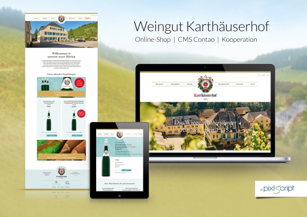 Gemeinsam mit Agentur Jung haben wir eine neue Webseite mit Online-Shop für das Weingut Karthäuserhof aus Trier realisiert.