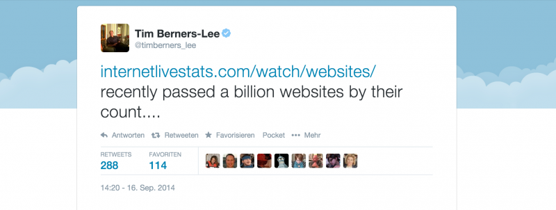 Screenshot eines Tweets von Tim Berners-Lee, dem "Vater des Internets"