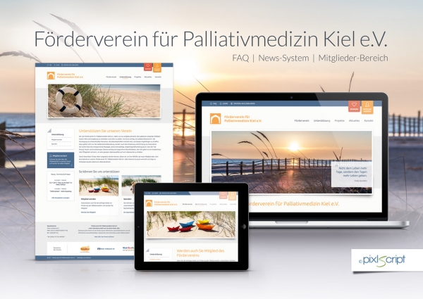 Für den guten Zweck: Wir haben eine neue Webseite für den Förderverein für Palliativmedizin in Kiel umgesetzt.