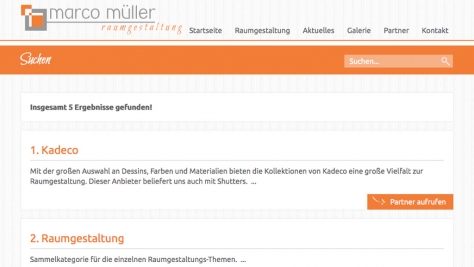 Das CMS bietet eine Suchmaschine, um die Inhalte der Webseite schnell zu durchsuchen.