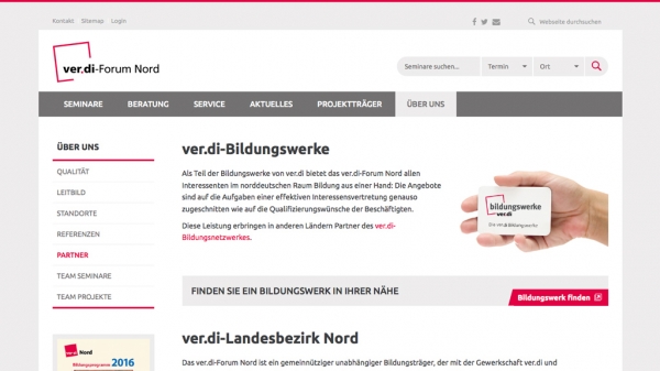 Das Webdesign legt den Fokus auf die tatsächlichen Inhalte der Webseite.